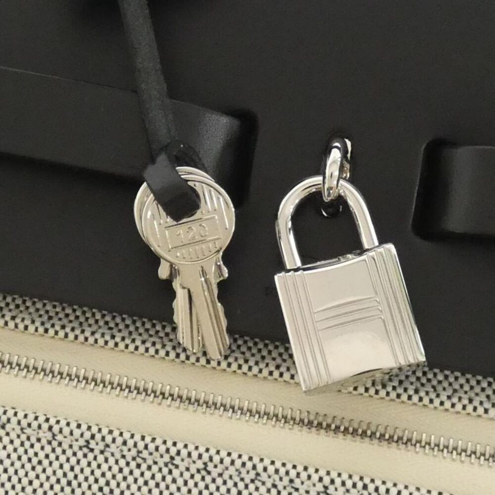 Hermes Herbag Zip Toile Ash Vache Hunter Shoulder Bag - Picture 4 of 10